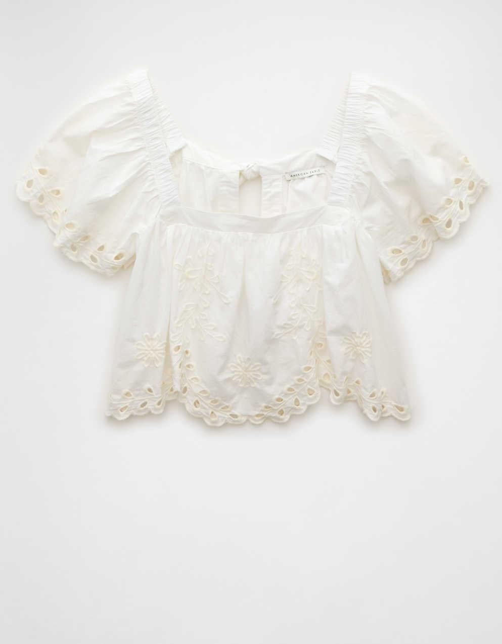 AE Tie Back Eyelet Crop Top