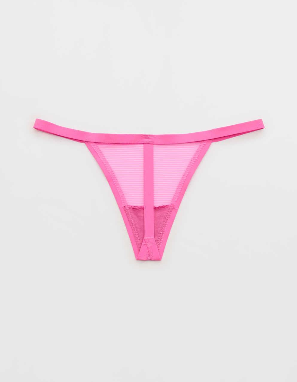 SMOOTHEZ Sheer Stripe Thong Underwear