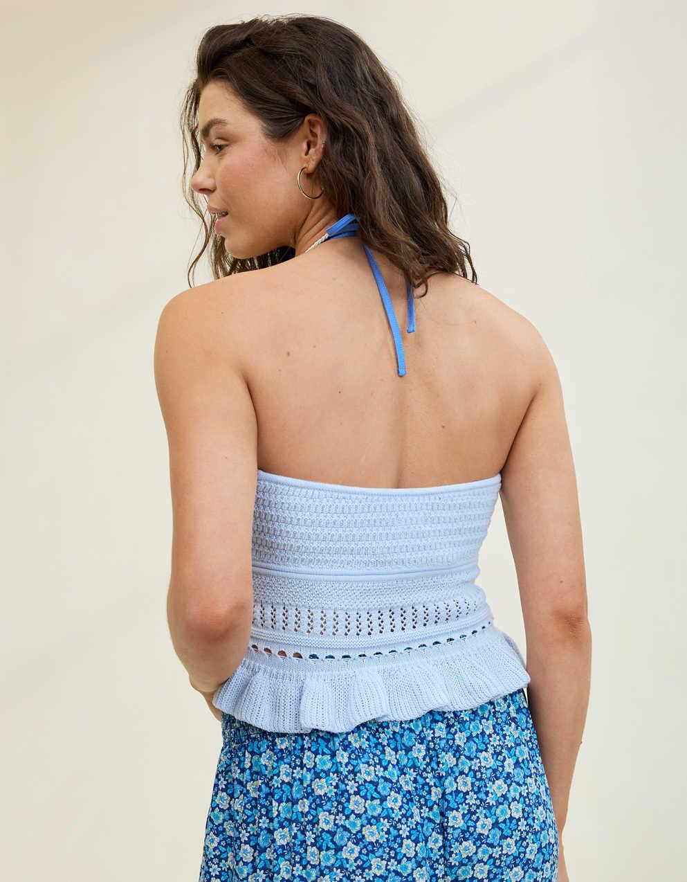 Aerie Peplum Sweater Tube Top