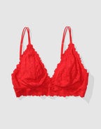 Show Off Rosey Lace Padded Plunge Bralette