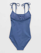 Aerie Ruched Full Coverage Scoop One Piece Swimsuit