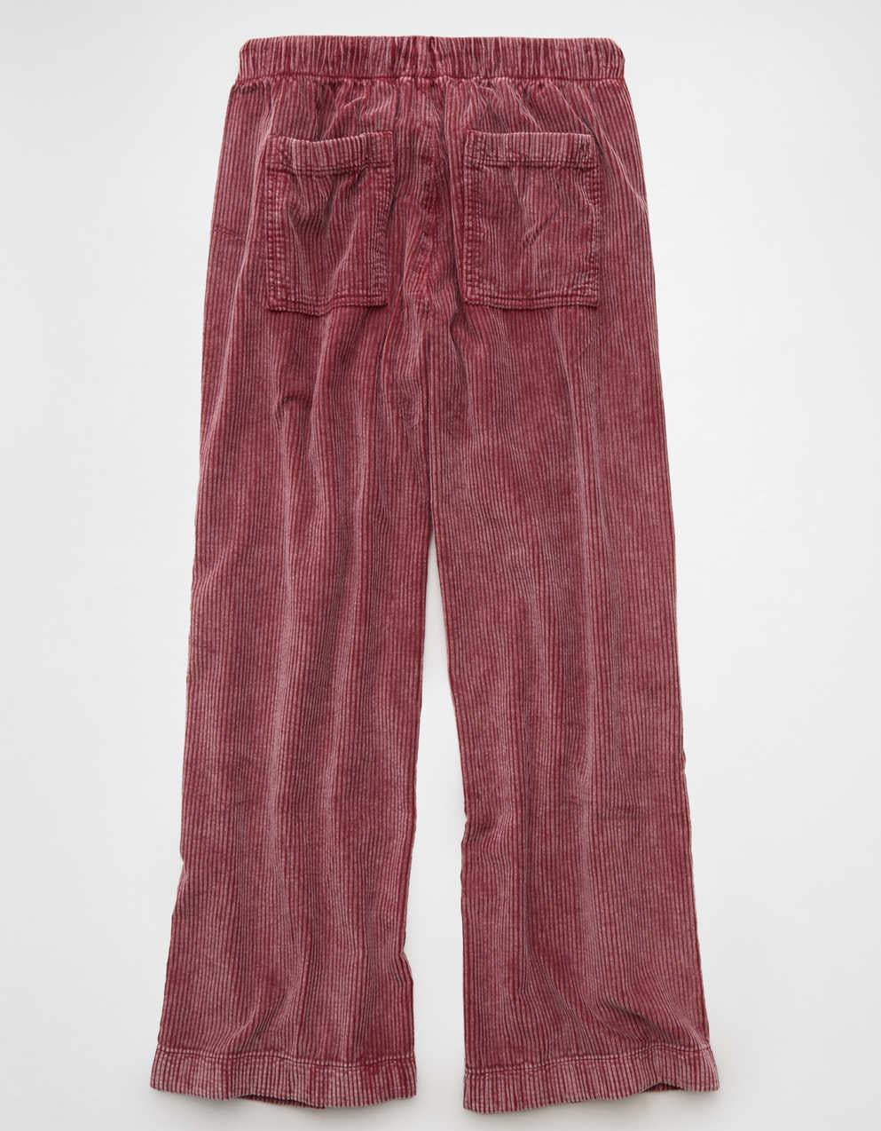 AE Stretch Corduroy Low-Rise Baggy Wide-Leg Pant