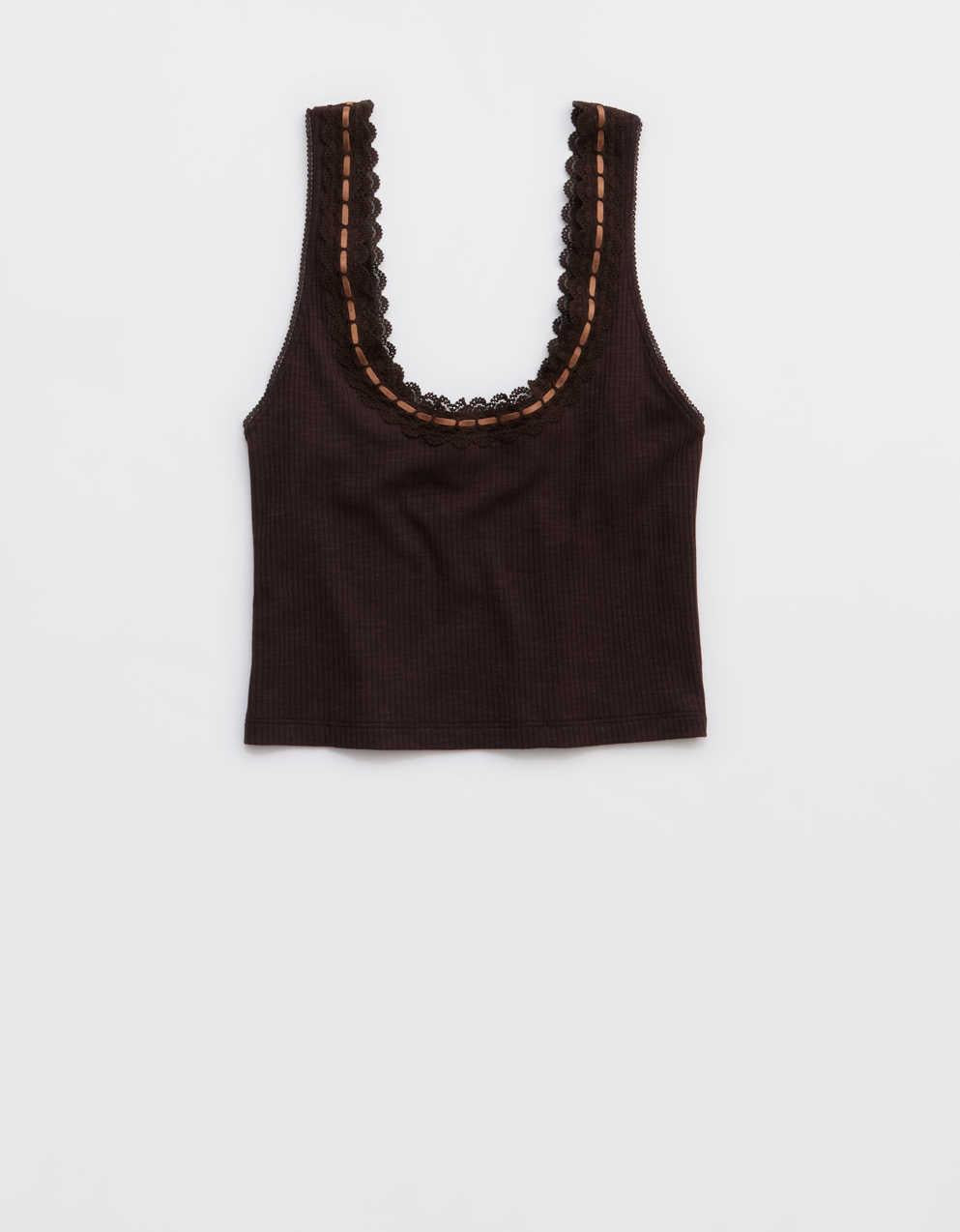 Superchill Cotton Rib Lace Tank Top