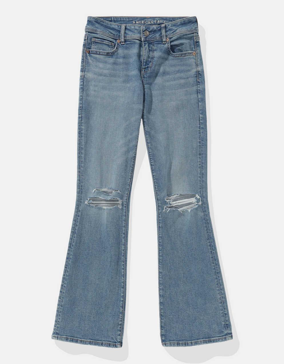 AE Next Level Ripped Low-Rise Kick Bootcut Jean