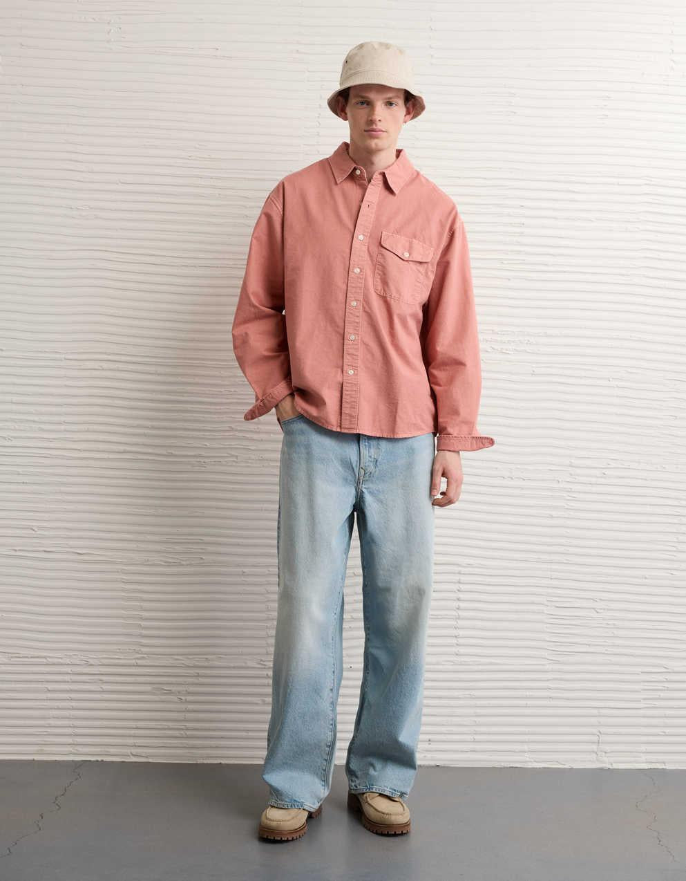 AE Relaxed Oxford Button-Up Shirt