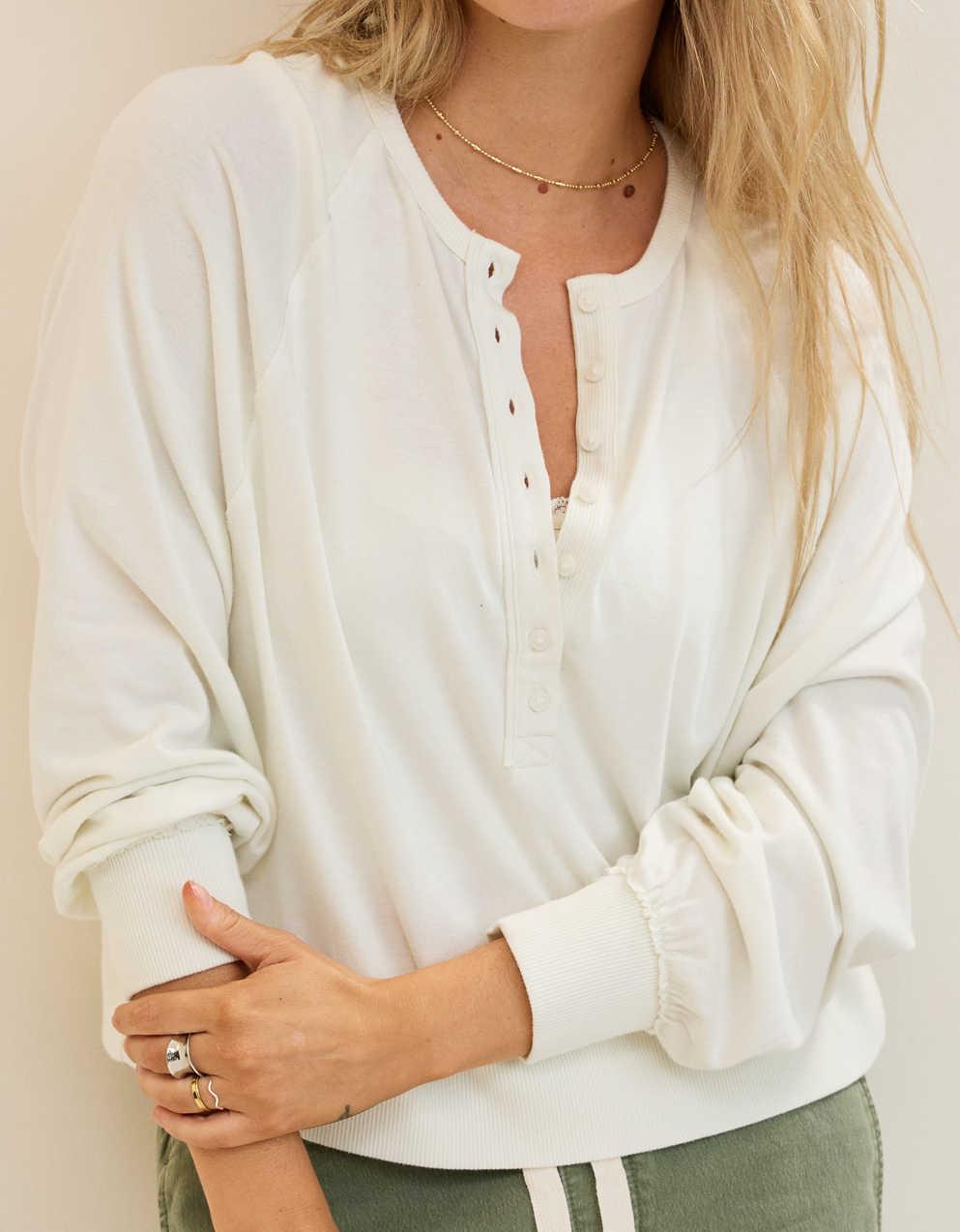 Aerie Happy Snit Henley T-Shirt