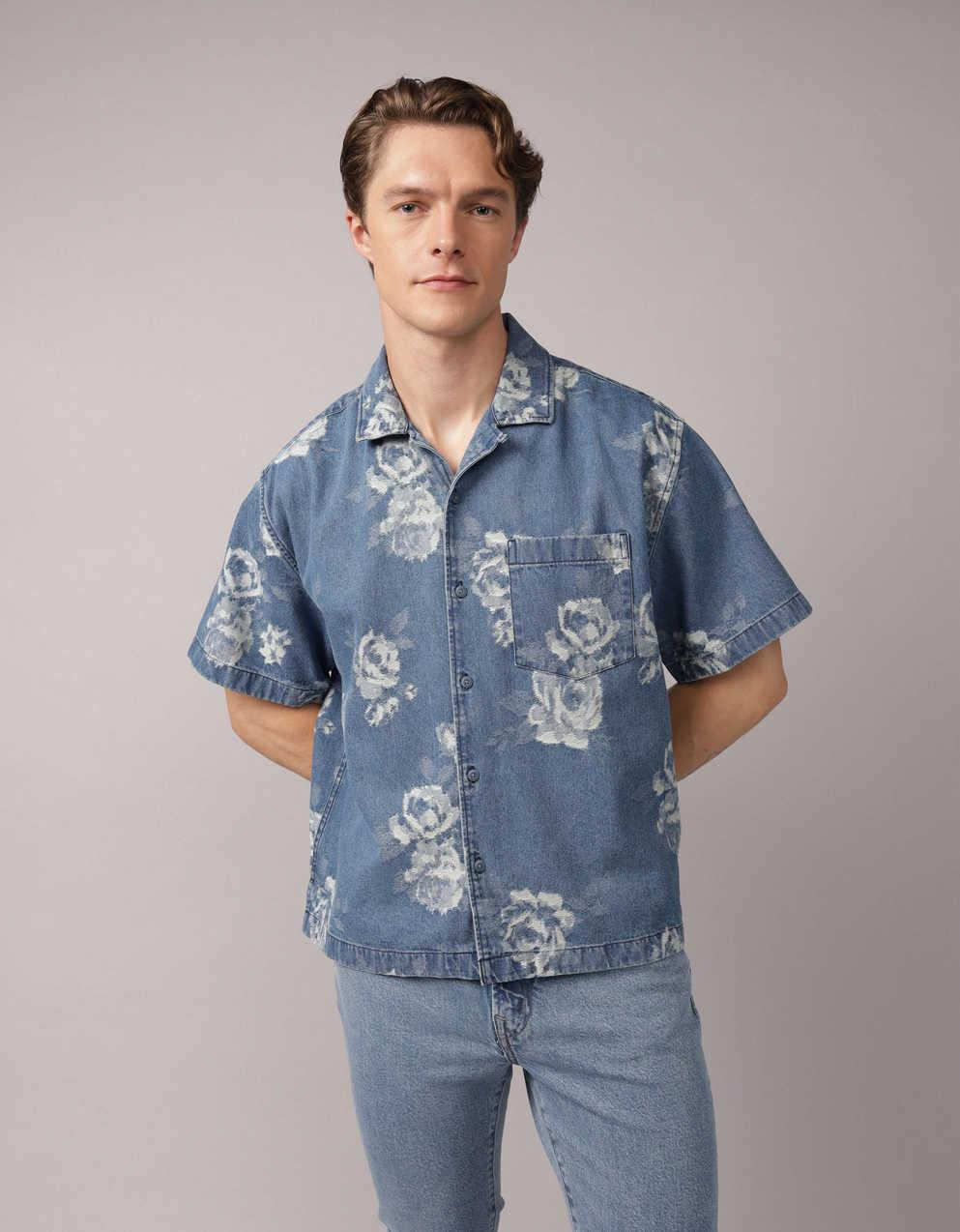 AE Relaxed Fit Short-Sleeve Camp Collar Shirt