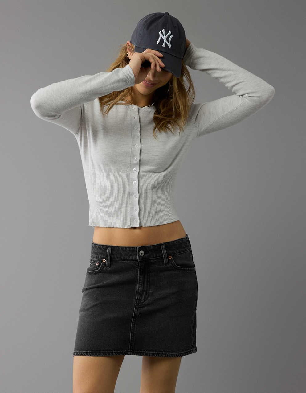 AE Stretch High-Waisted Perfect Denim Mini Skirt