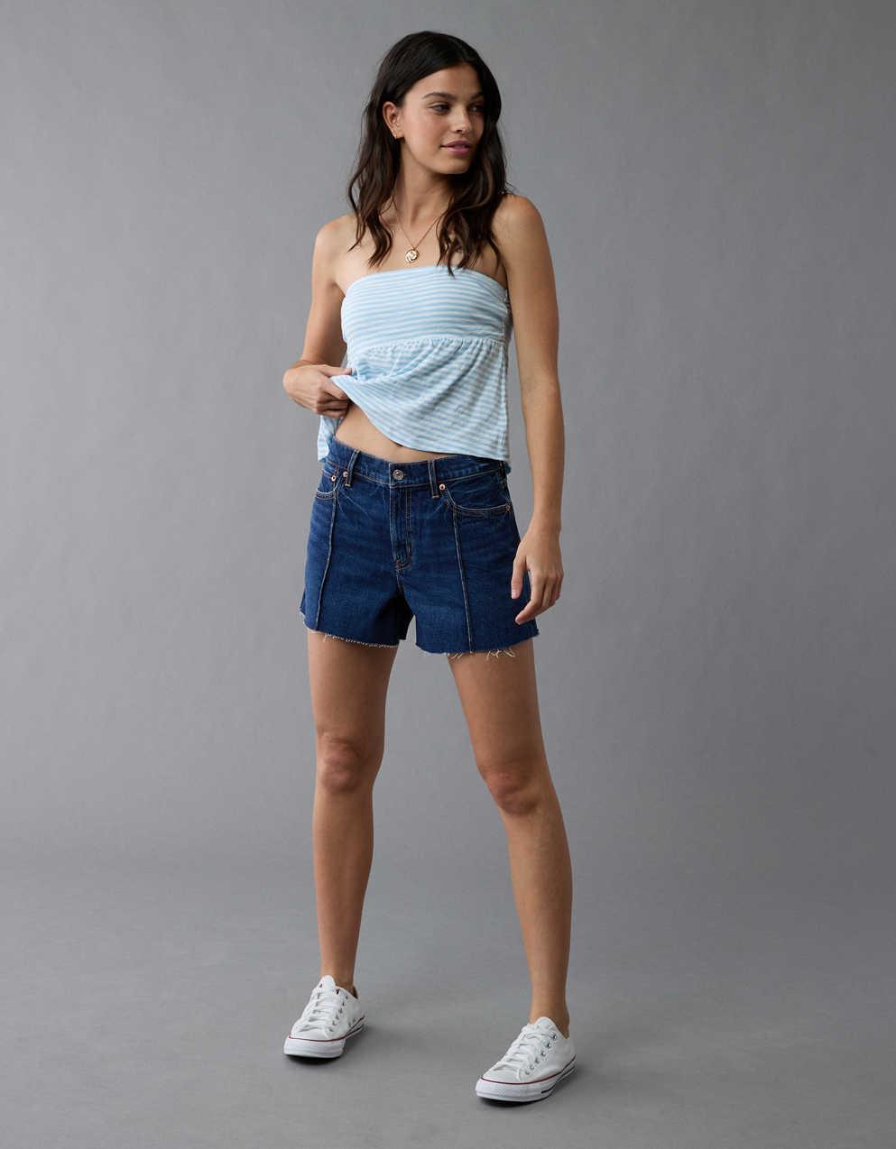 AE Strigid Super High-Waisted Relaxed Denim Short
