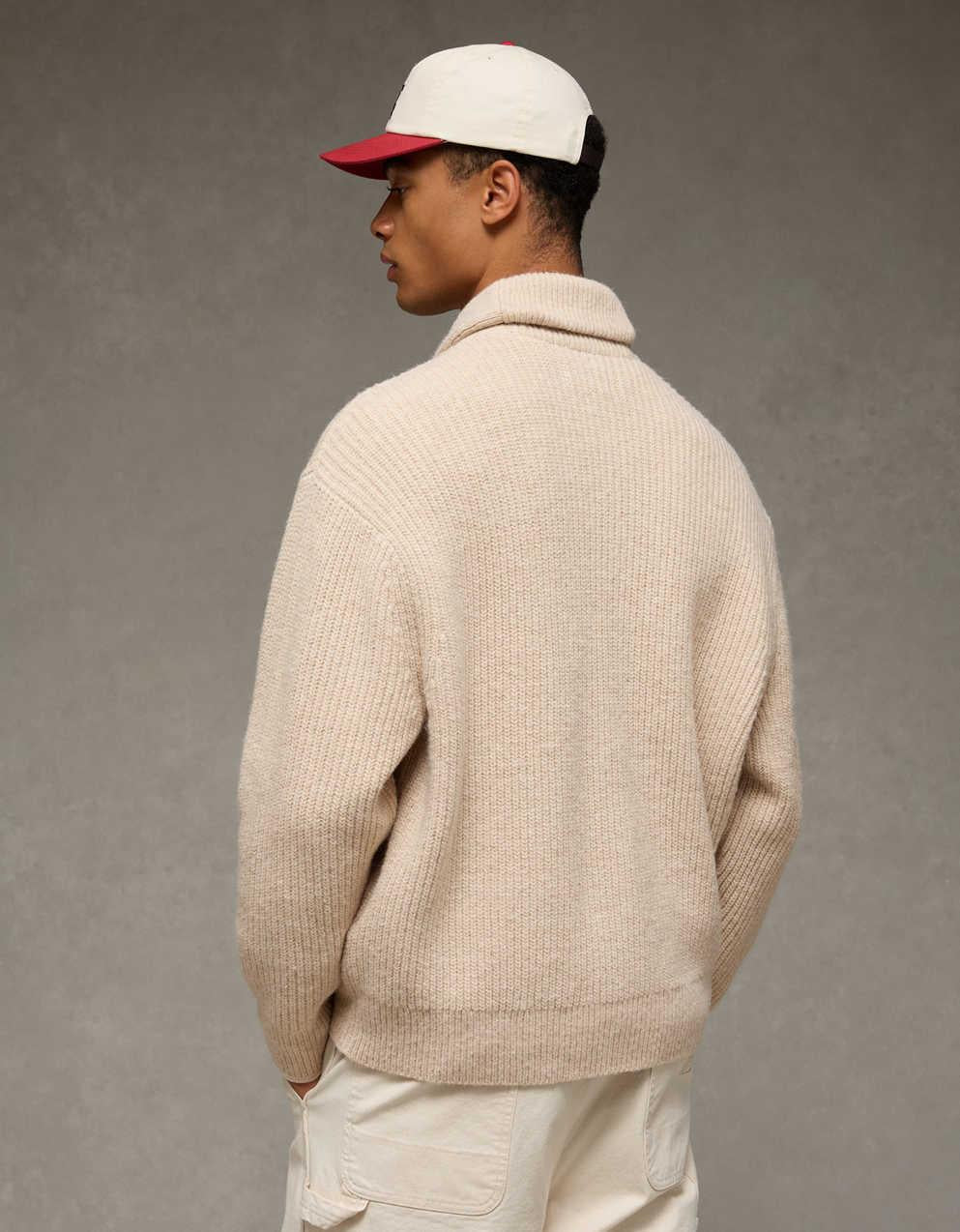 AE Chunky Knit Shawl Cardigan