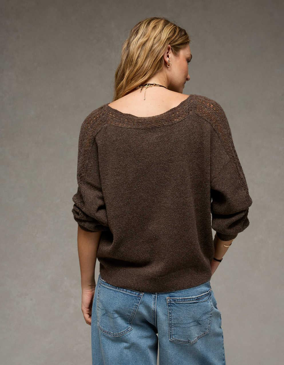 AE Whoa So Soft Lace Sweater