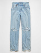 AE Strigid Ripped Super High-Waisted Baggy Straight Jean