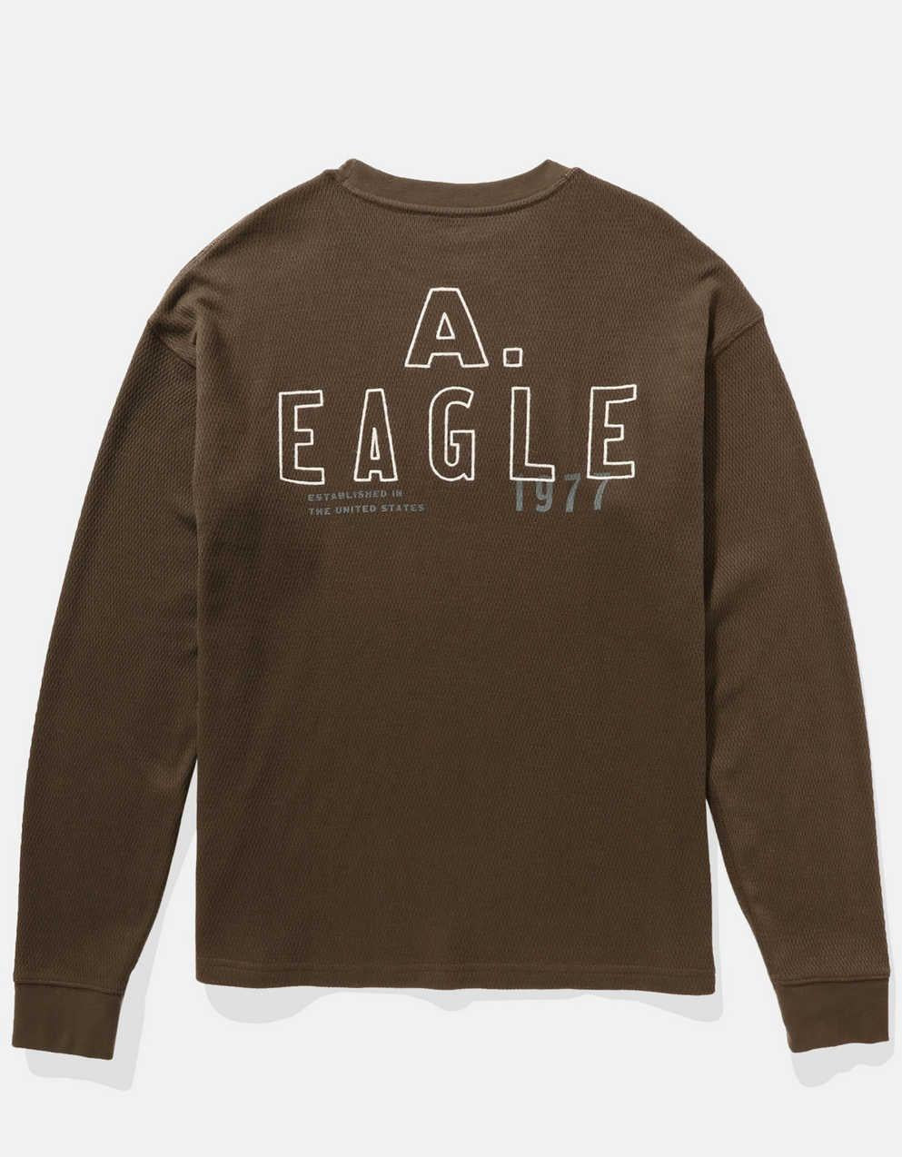 AE Oversized Long-Sleeve Elevated Logo Graphic Thermal T-Shirt