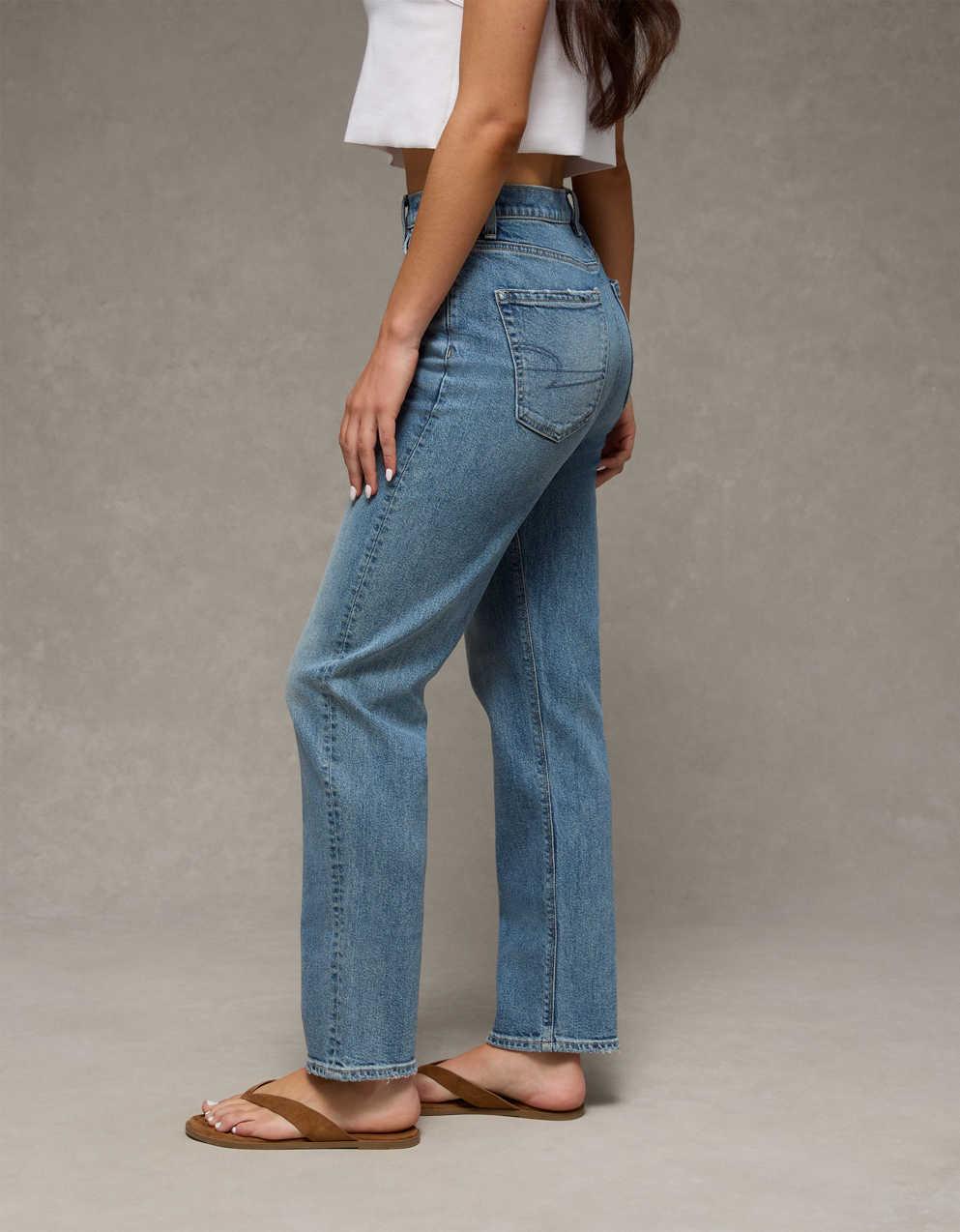 AE Stretch Super High-Waisted Ankle Straight Jean