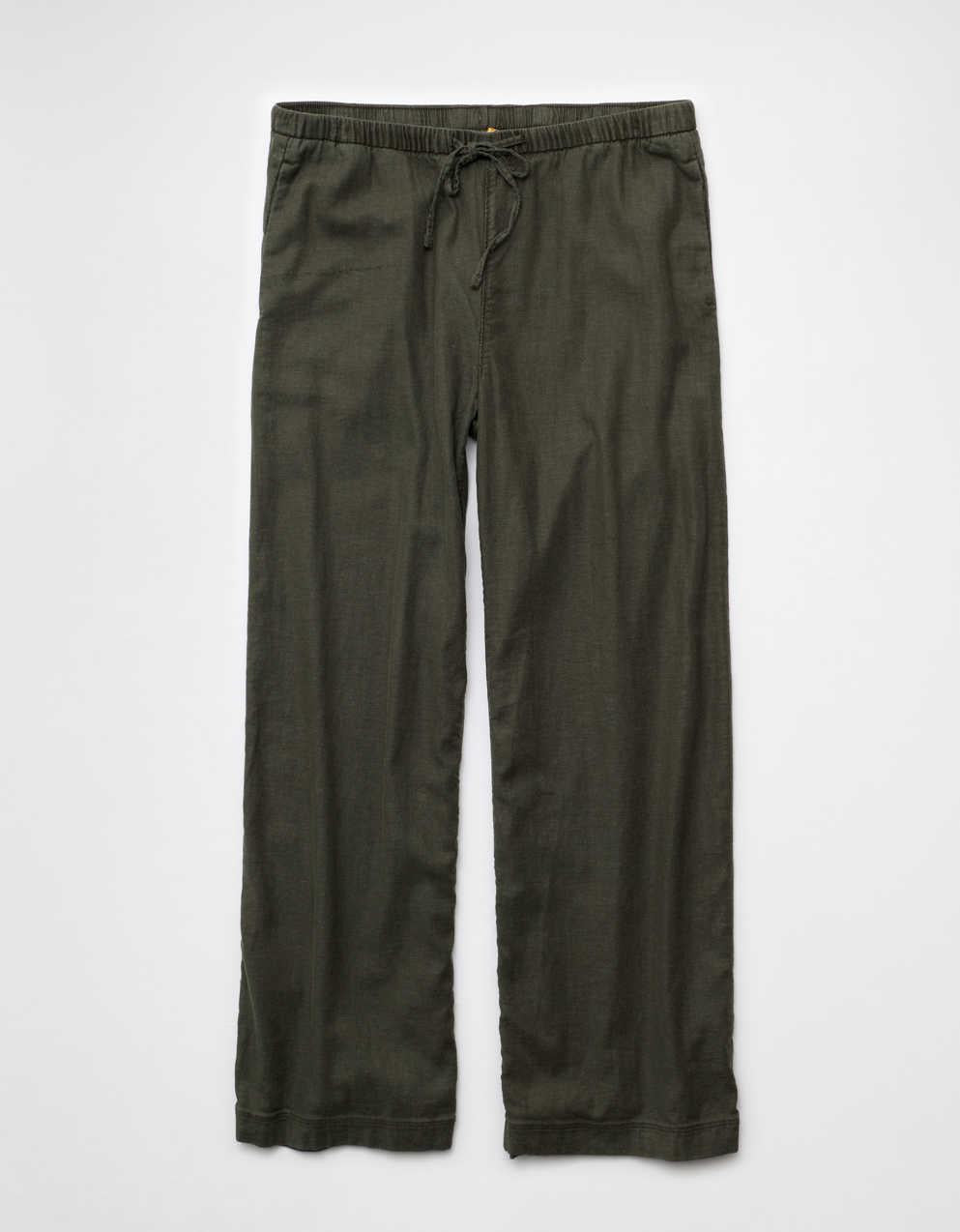 AE Low-Rise Linen-Blend Pull-On Pant
