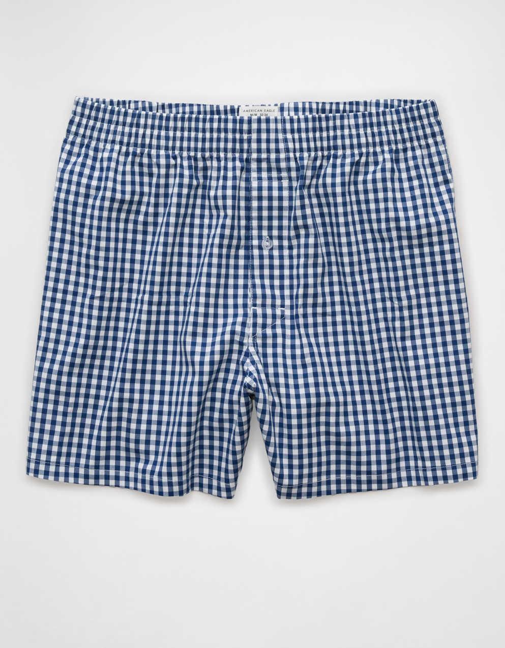 AEO Men's Plaid Poplin Pocket Boxer Short