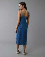 AE Denim Button-Up Midi Dress