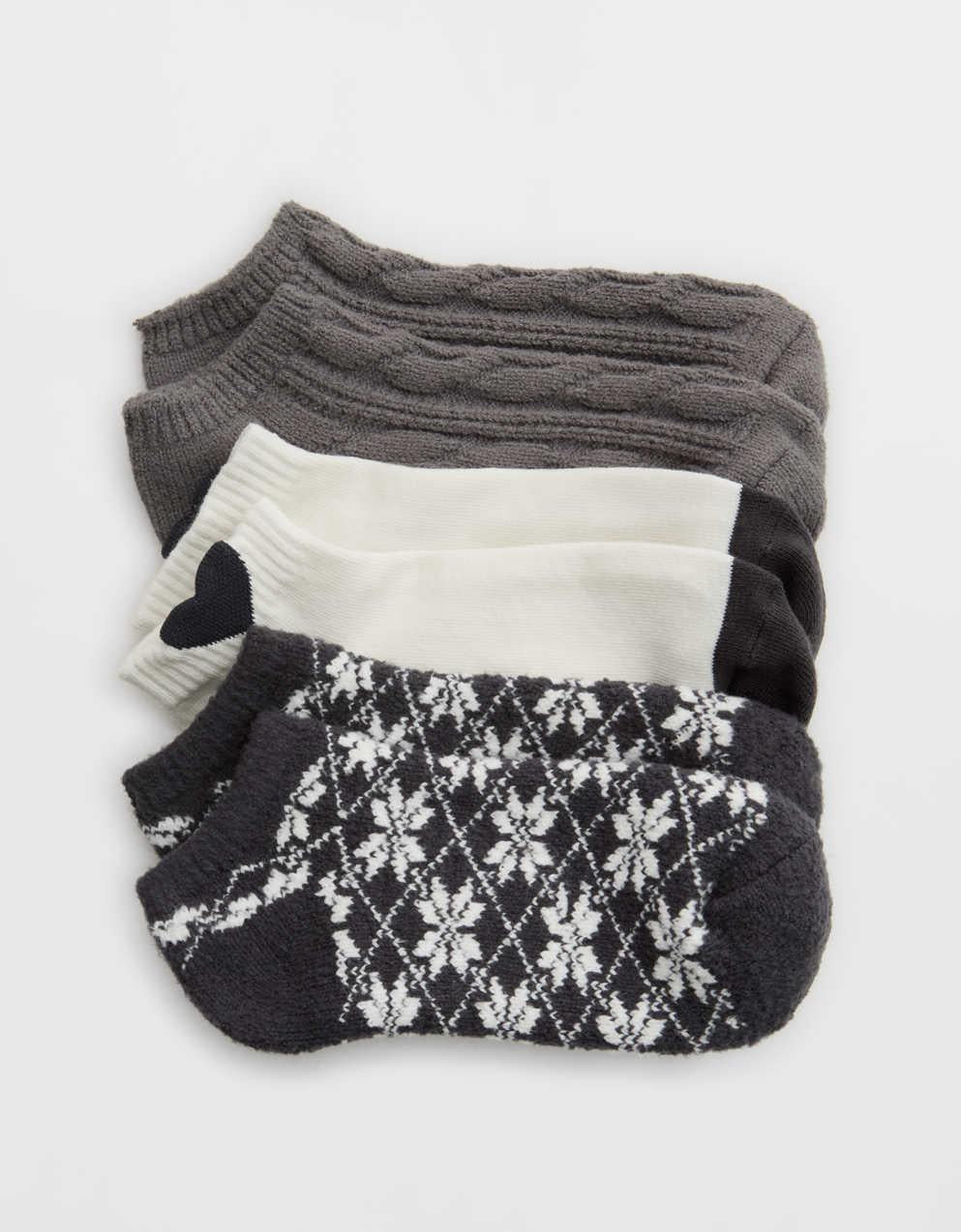 Aerie Cozy Ankle Socks 3-Pack
