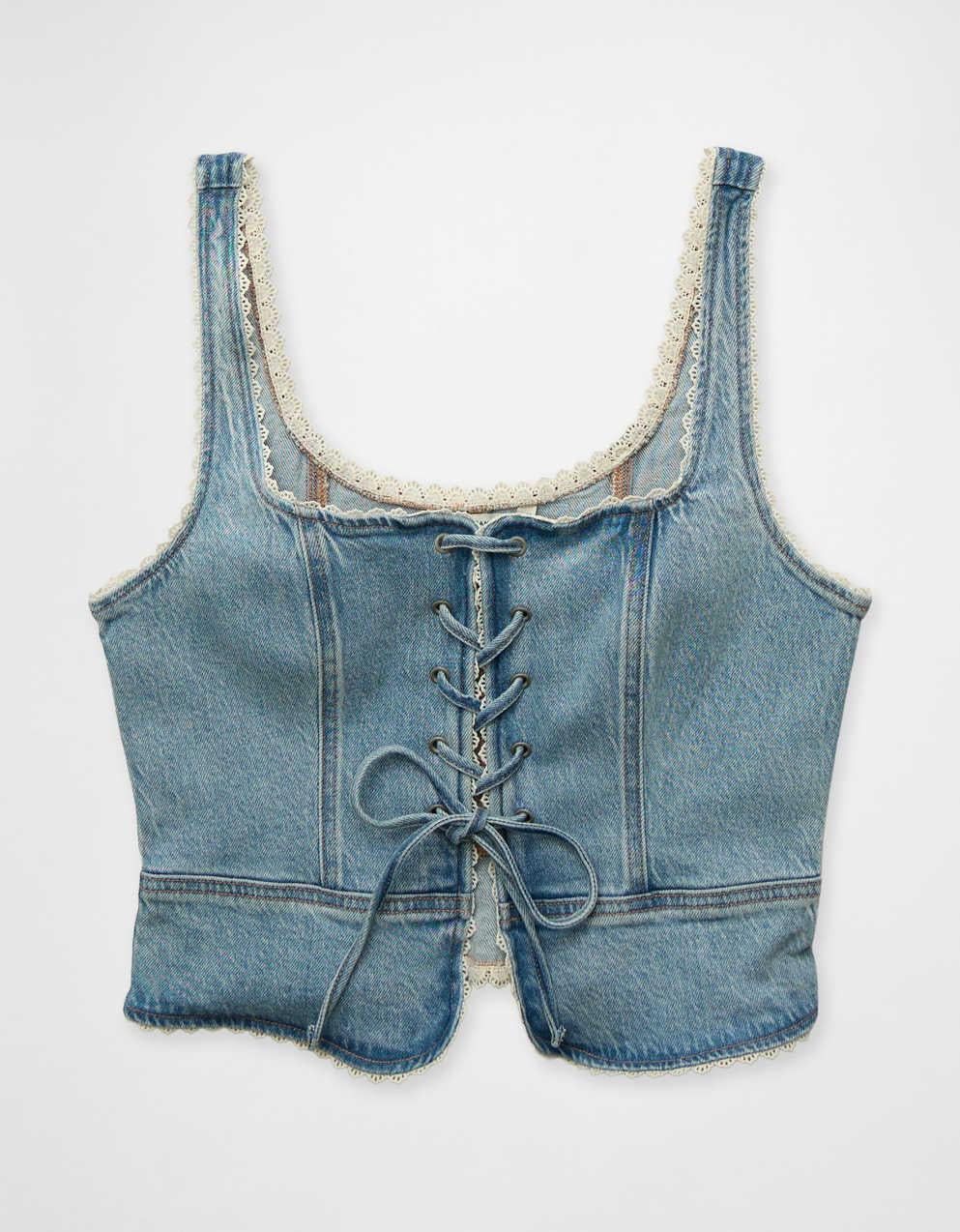 AE Lace-Up Denim Corset