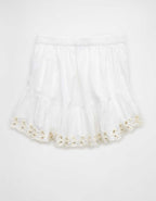 AE High-Waisted Embroidered Eyelet Mini Skirt