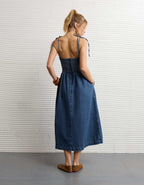 AE Sweetheart Tie-Strap Midi Dress