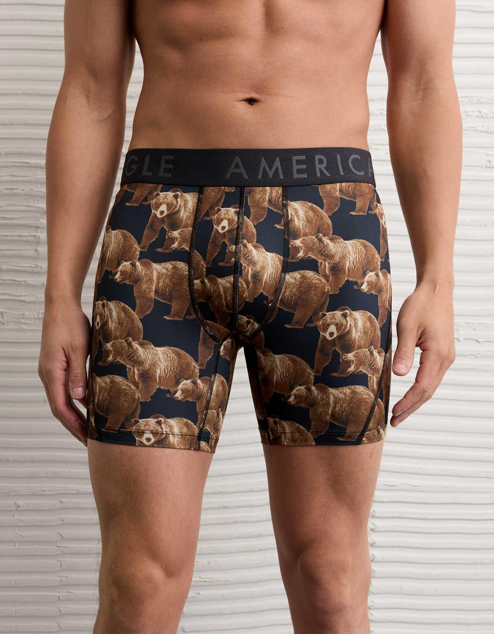 AEO Men's Bear Print 6" Flex Boxer Brief