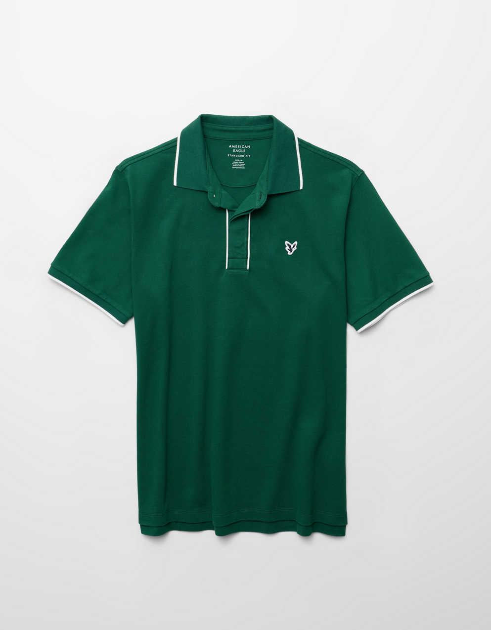 AE Logo Standard Fit Pique Polo Shirt
