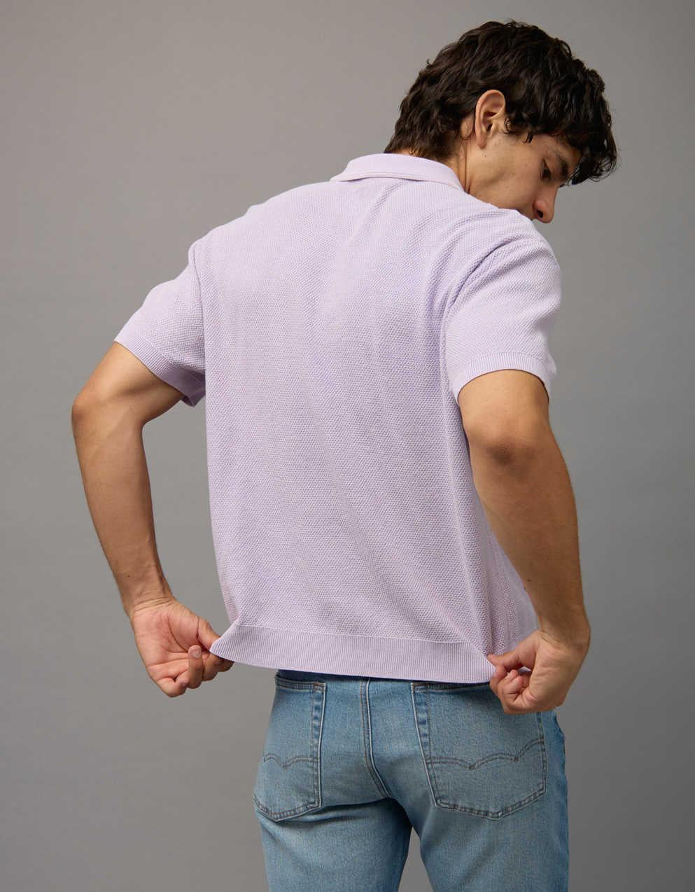 AE Garment-Washed Sweater Polo