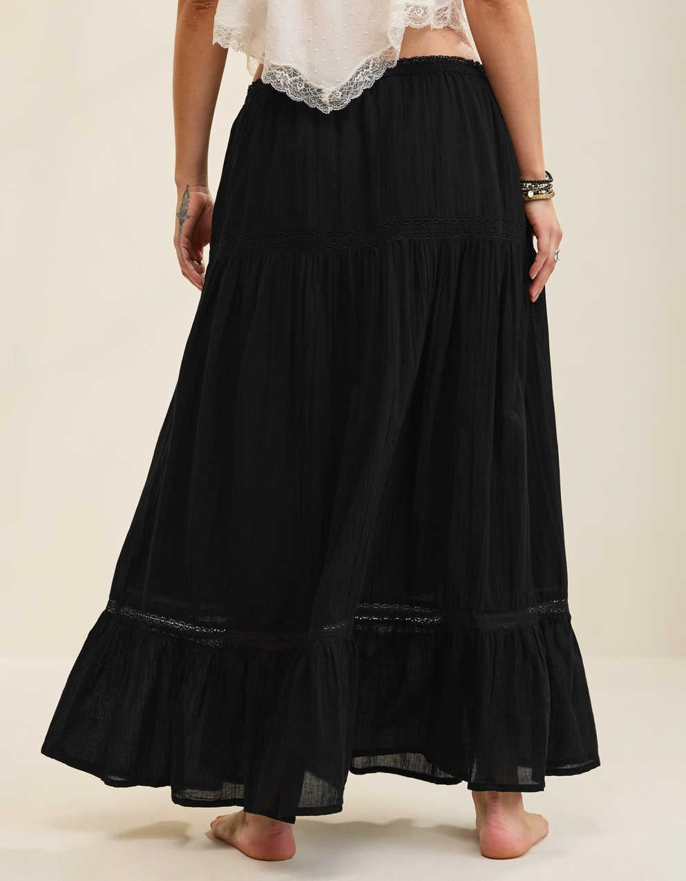 Aerie Lace Trim Maxi Skirt