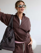 OFFLINE By Aerie Cloud Fleece Seamed Quarter Zip Sweatshirt