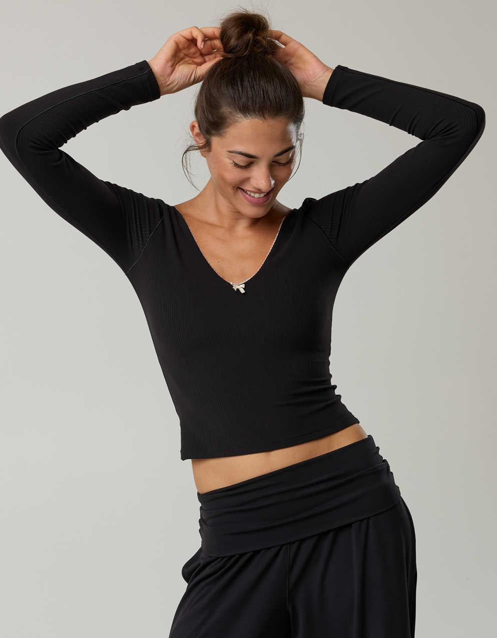 OFFLINE By Aerie Real Me XTRA Rib Open V-Neck T-Shirt