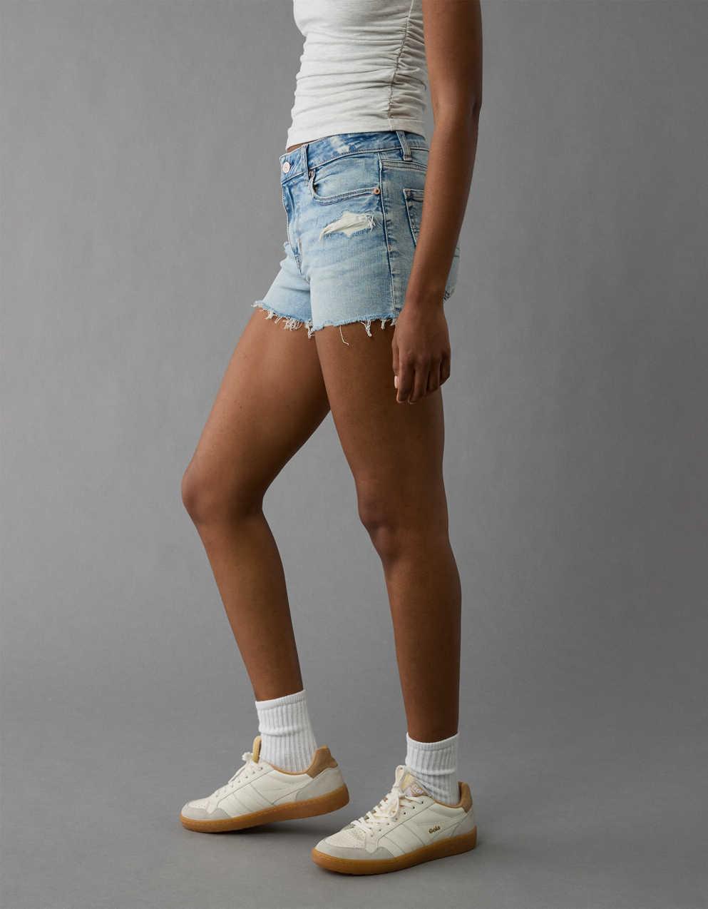 AE Next Level Ripped High-Waisted Denim Short Short