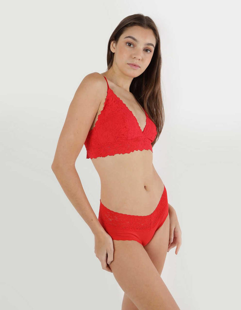 Show Off Rosey Lace Padded Plunge Bralette
