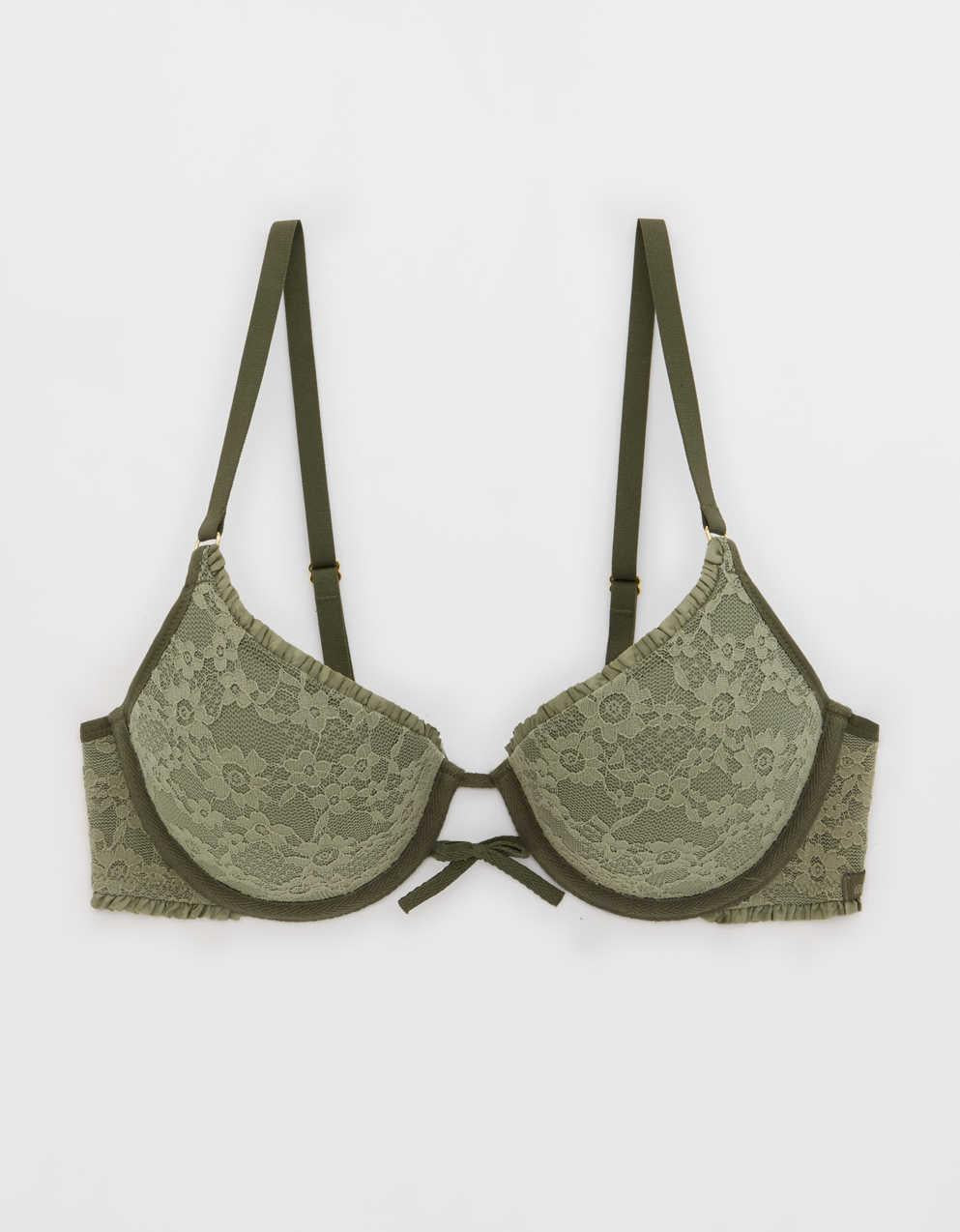 Show Off Vintage Lace Plunge Push Up Bra