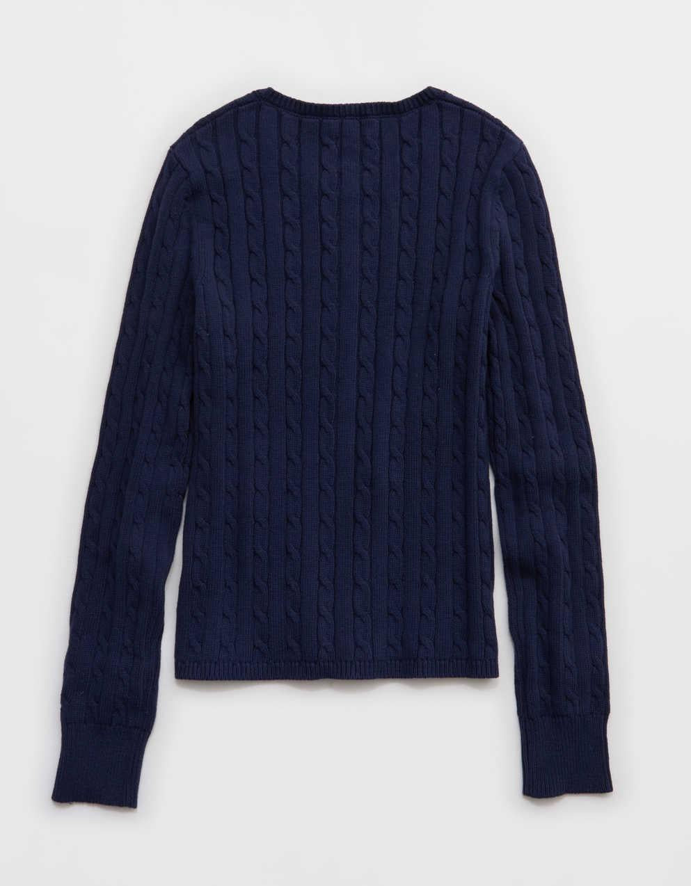 Aerie Cotton Cable Henley Sweater